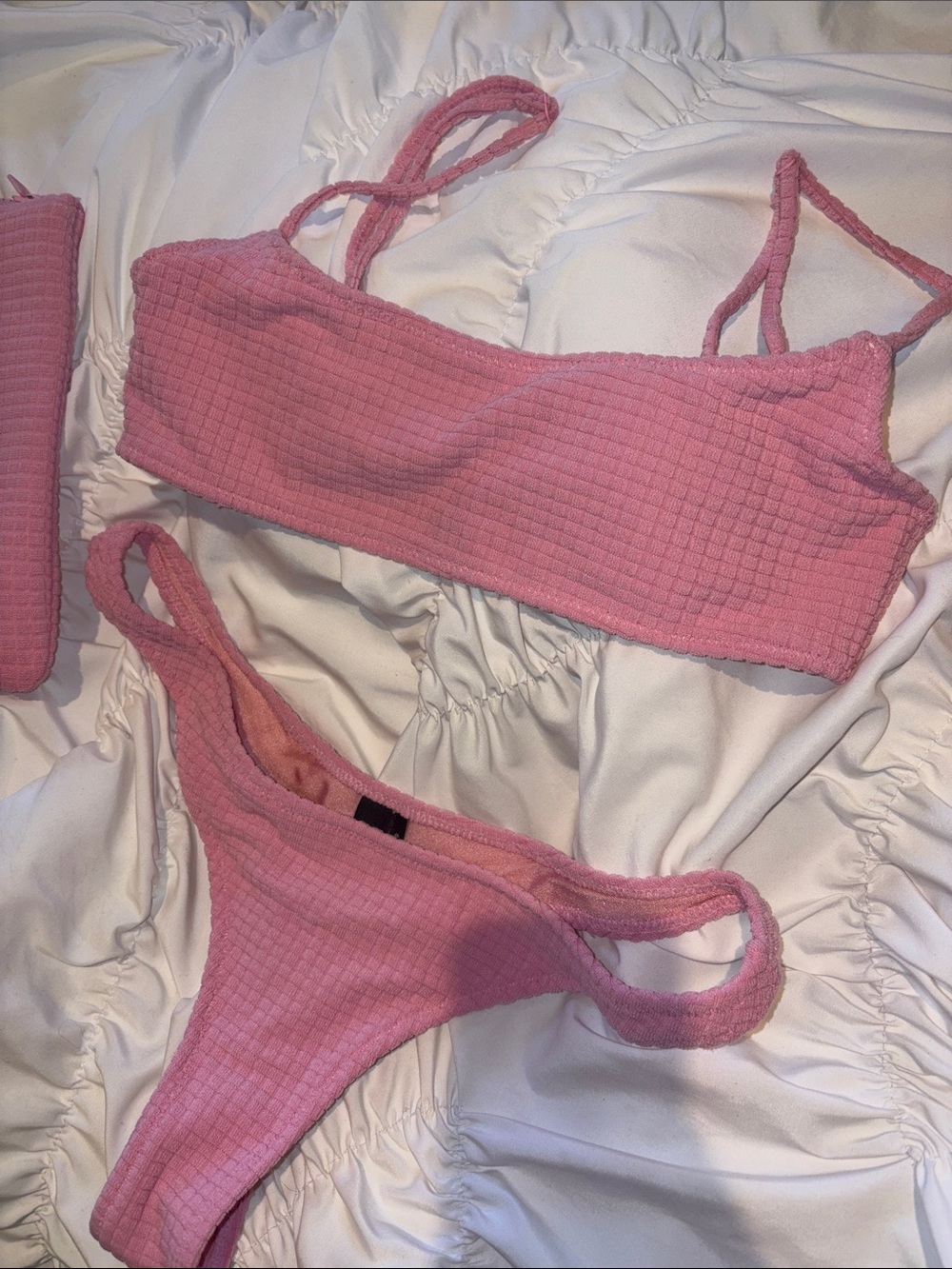 Triangl Mica Pink Textured bikini xs top/s bottom